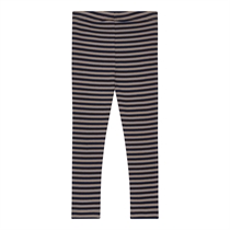 BIRKHOLM Stribede Rib Leggings Kashmir Brun & Navy Blå